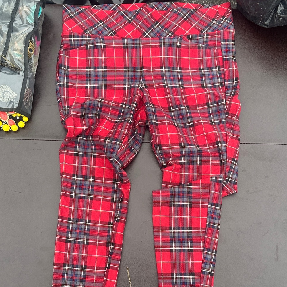torrid Red Plaid Stretch Leggings